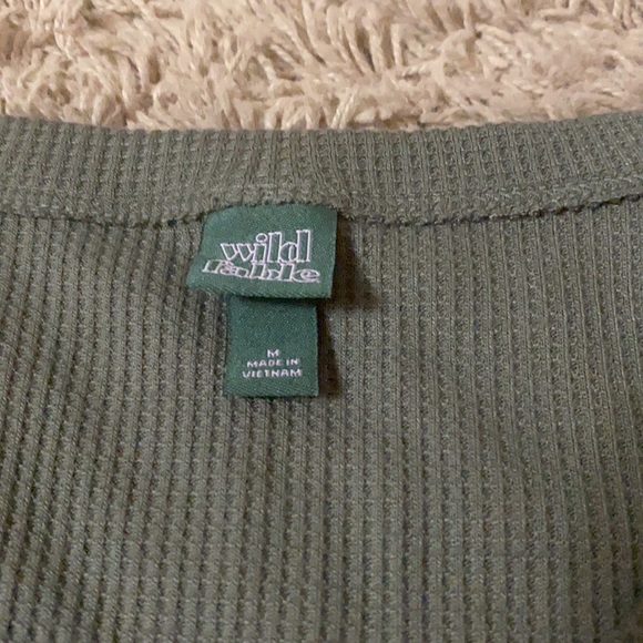 Olive Green Button Front Tank - Picture 4 of 5